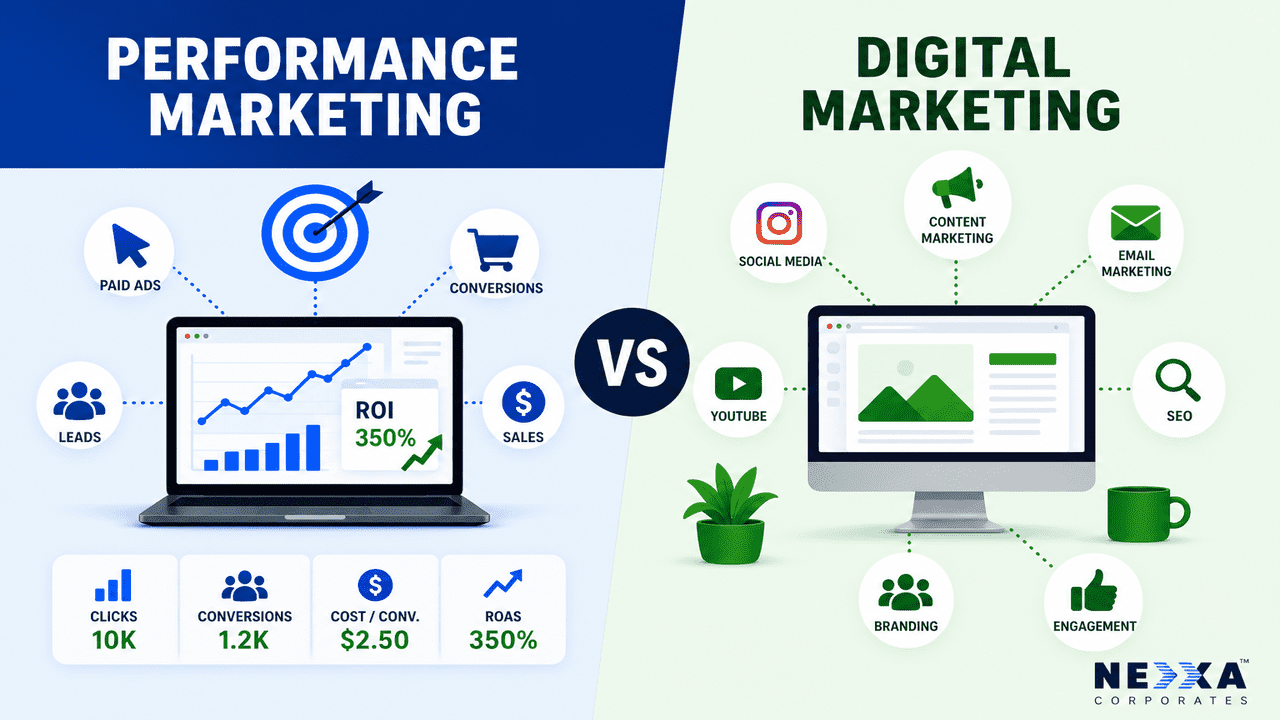 performance marketing vs digital marketing
