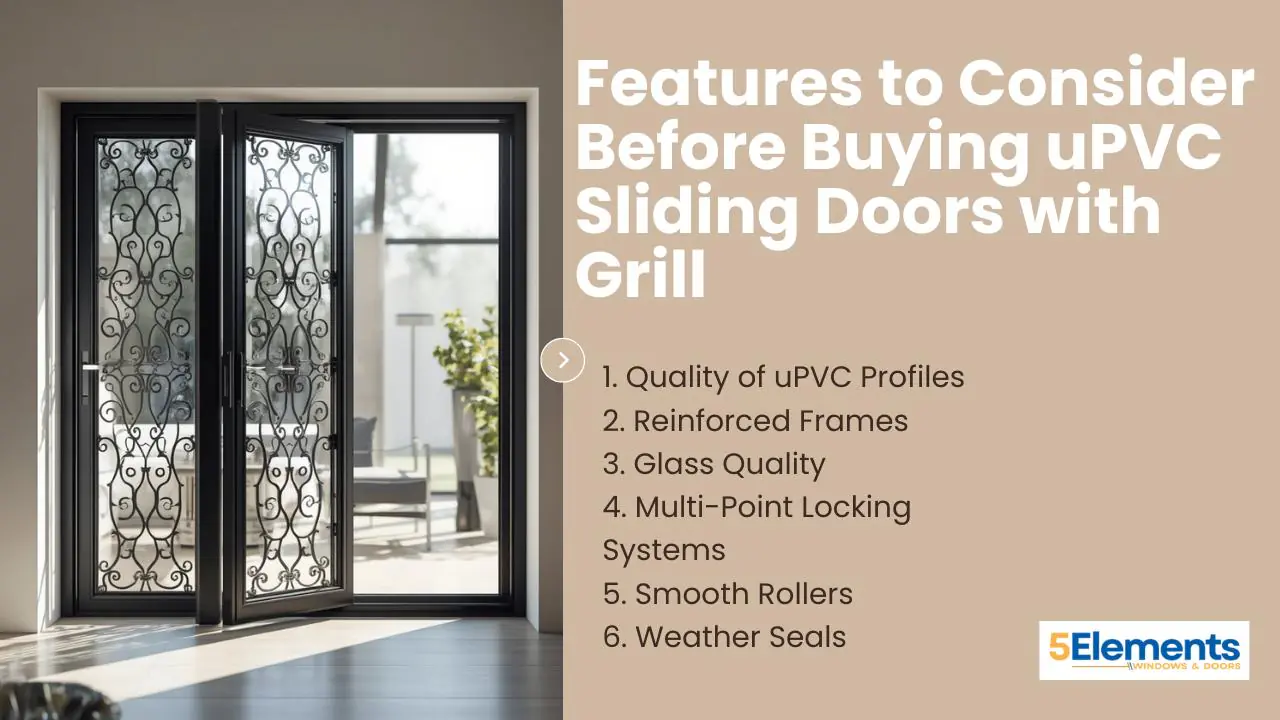 uPVC sliding doors with grill