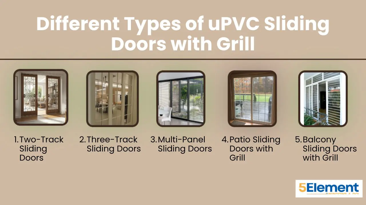 uPVC sliding doors with grill